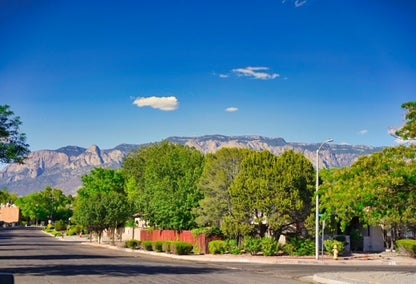 Residential street in Far NE Heights, NM neighborhood