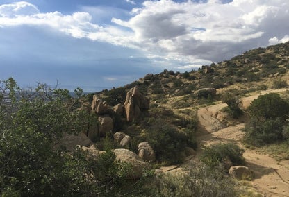 Clouds over shrubs and bushes at Four Hills Open Space, Albuquerque