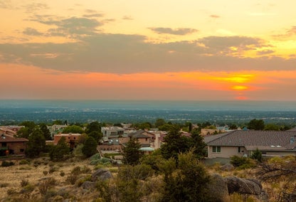 Sunset over residential area in North Albuquerque, NM