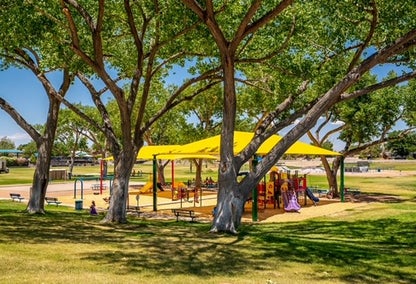 Sunny day at playground in Paradise Hills neighborhood, New Mexico