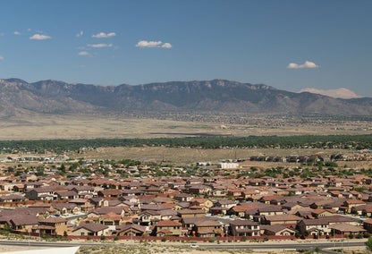 Aerial view over Rio Rancho neighborhood in New Mexico